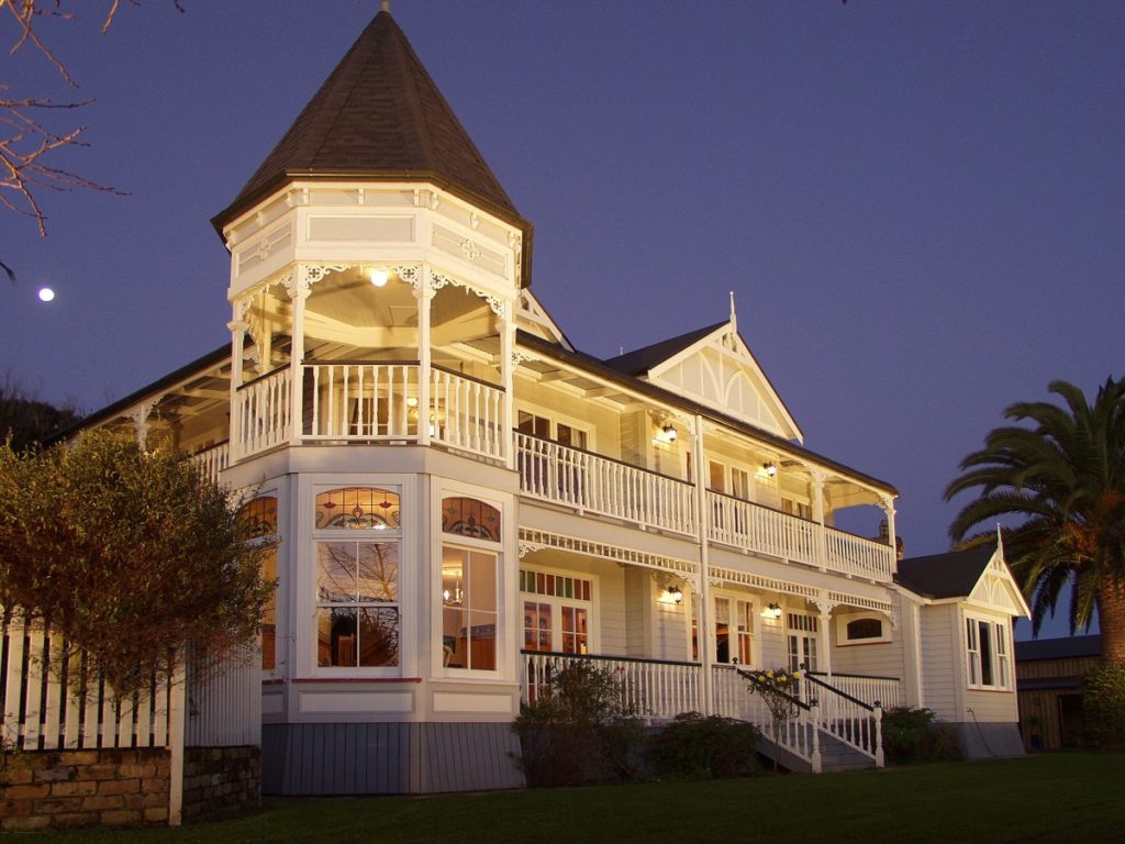 lodge at night